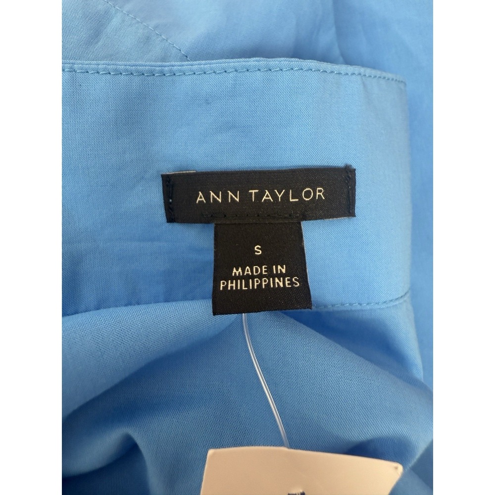 NEW Ann Taylor Sky Teal Blue Long Sleeve Blouse Shirt Top Small #48 - Picture 6 of 8